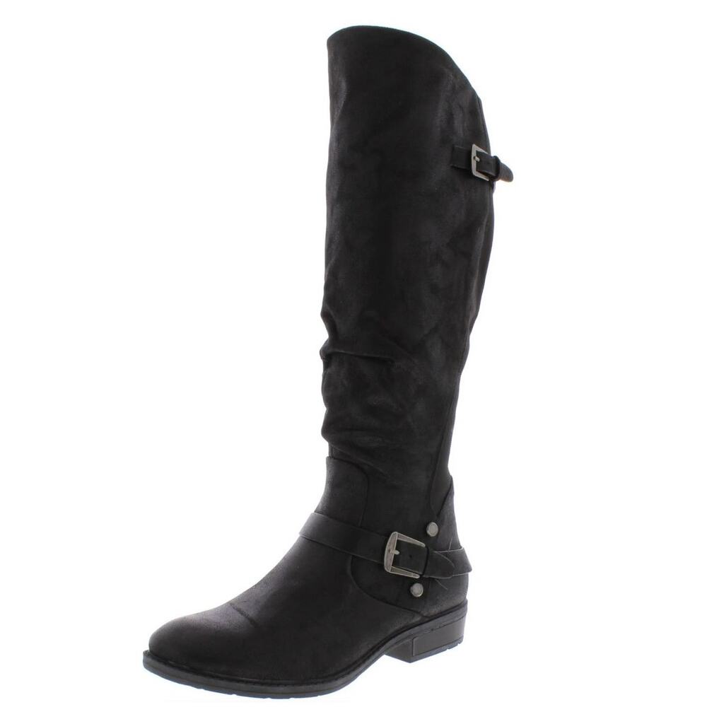 BareTraps Black Yanessa Women Tall Slouch Riding Boots Womens Size 6 Wider Calf